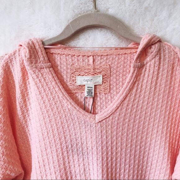 Cupio Blush Peach Soft High Low Hoodie - Picture 5 of 15